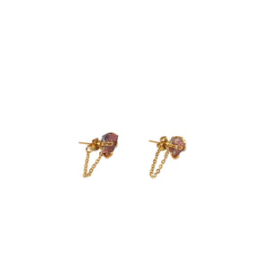 Earrings Spider Stud with Chain Stones