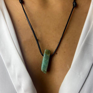 Necklace Leather Stick Stones