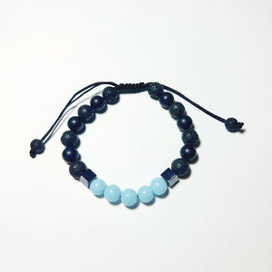 Bracelet Man Onyx/Aquamarine/Hematite