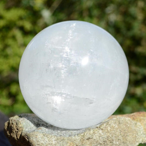 White Calcite Sphere Small